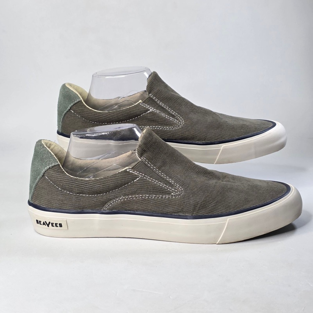 SeaVees Hawthorne Slip On Cordies Corduroy Sneakers Mens 10.5 Olive Green 128300